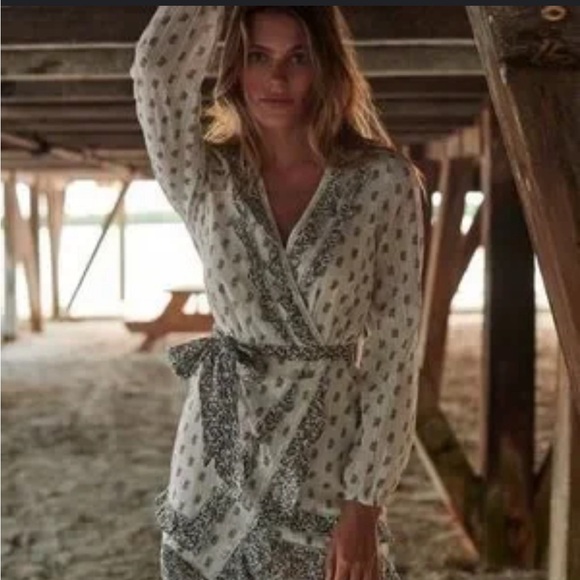 VERONICA BEARD Kierra Ruffled Floral Print Belted Dress - Picture 1 of 3